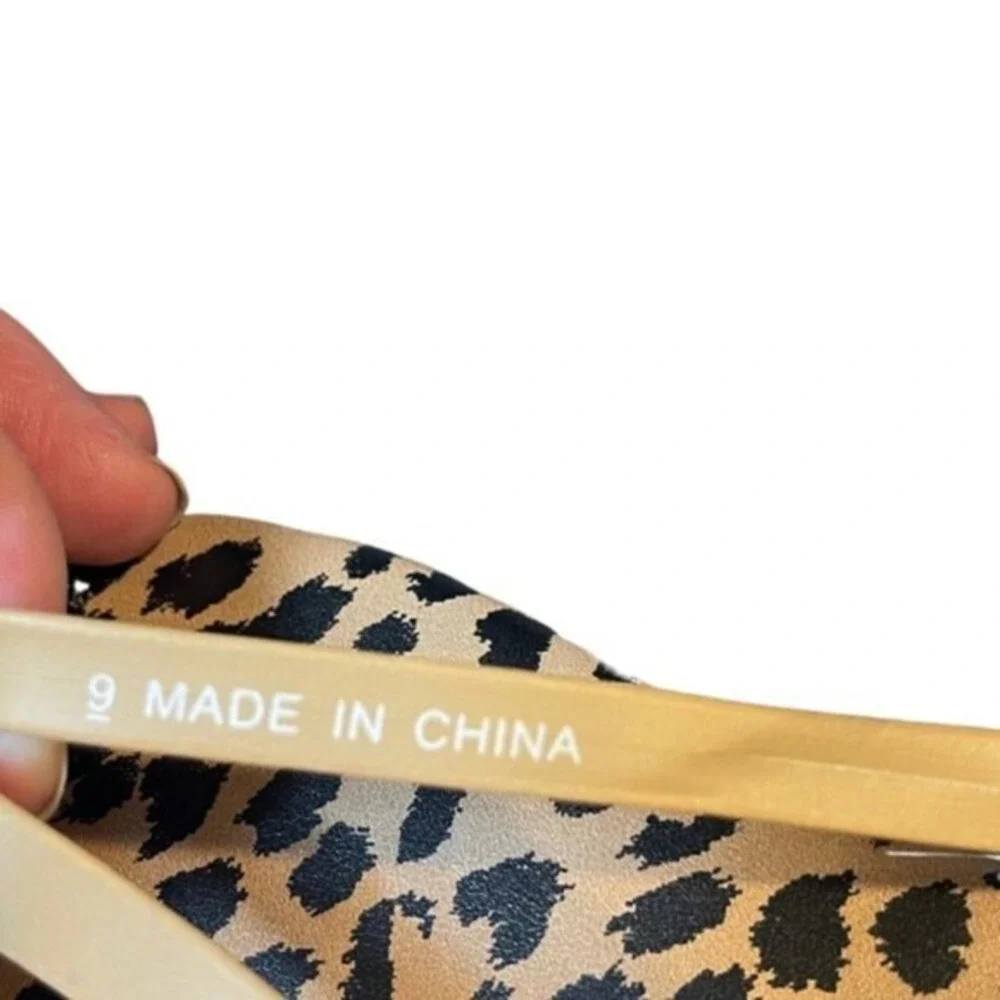 Aerie Cheetah Animal Print Flip Flop Sandals Size 9 Vacation Travel Beach Resort - Picture 7 of 7